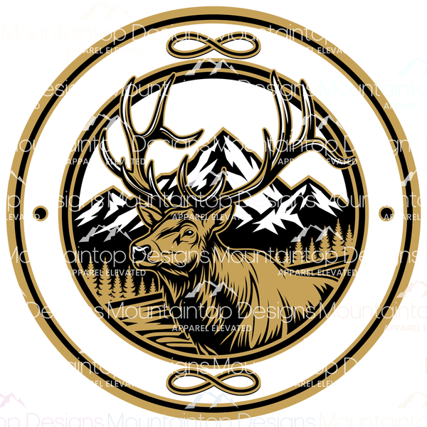 Bull Elk Circular – SVG Digital File for Tri-Layer Engraving