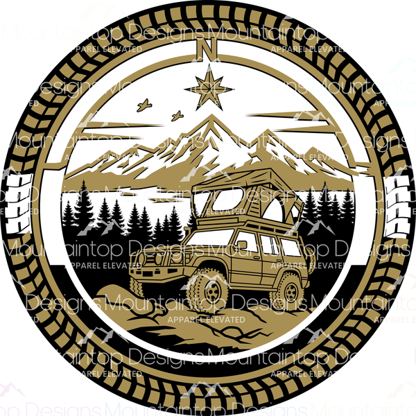 Overlanding Adventure Circular – SVG Digital File for Tri-Layer Engraving