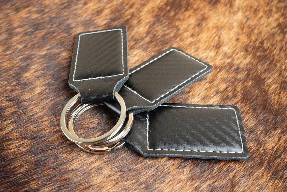 Custom Laser Engraved Heritage Leatherette Keychain (set of 10)