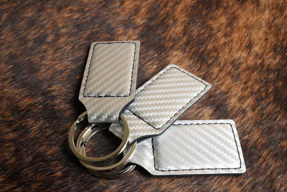 Custom Laser Engraved Heritage Leatherette Keychain (set of 10)