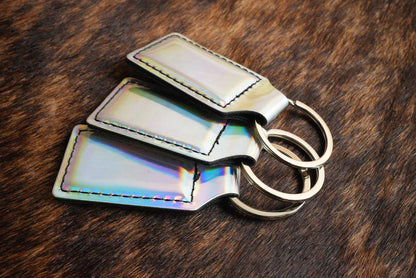 Custom Laser Engraved Heritage Leatherette Keychain (set of 10)