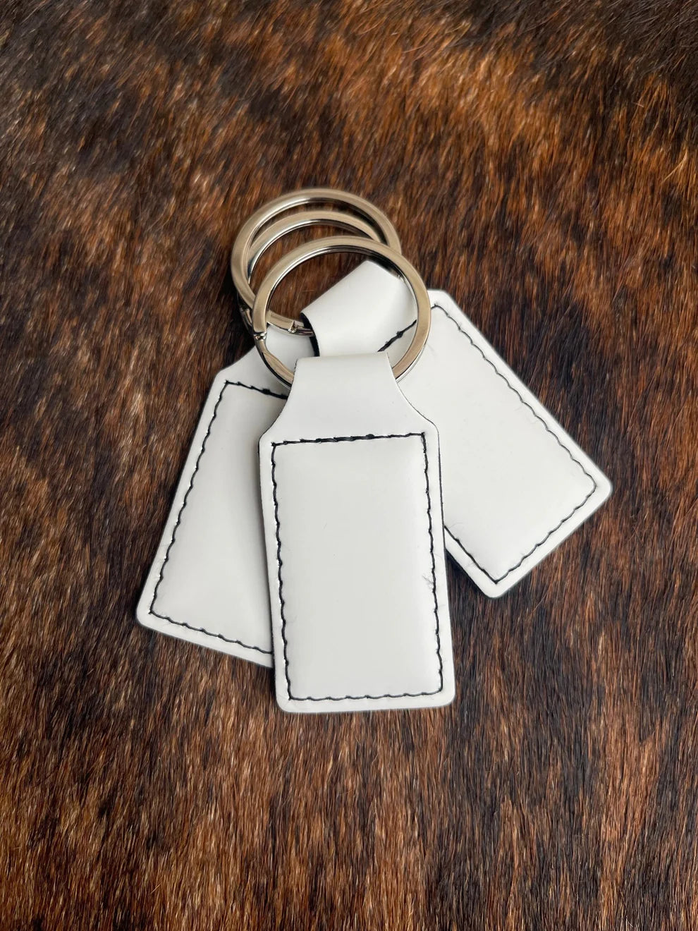 Custom Laser Engraved Heritage Leatherette Keychain (set of 10)