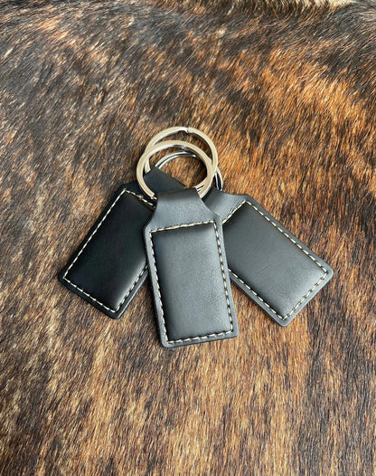 Custom Laser Engraved Heritage Leatherette Keychain (set of 10)