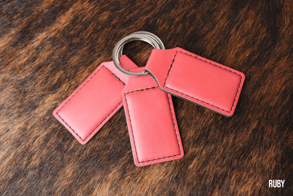 Custom Laser Engraved Heritage Leatherette Keychain (set of 10)