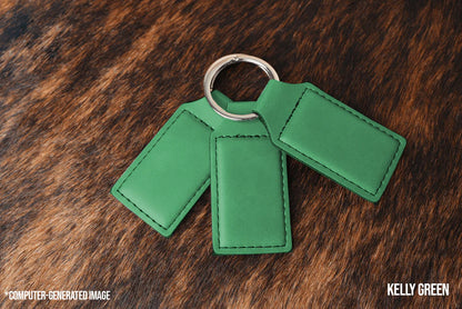 Custom Laser Engraved Heritage Leatherette Keychain (set of 10)