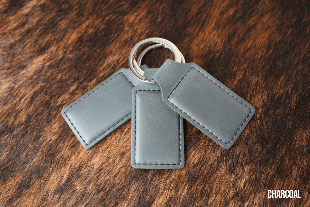 Custom Laser Engraved Heritage Leatherette Keychain (set of 10)