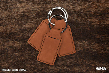 Custom Laser Engraved Heritage Leatherette Keychain (set of 10)
