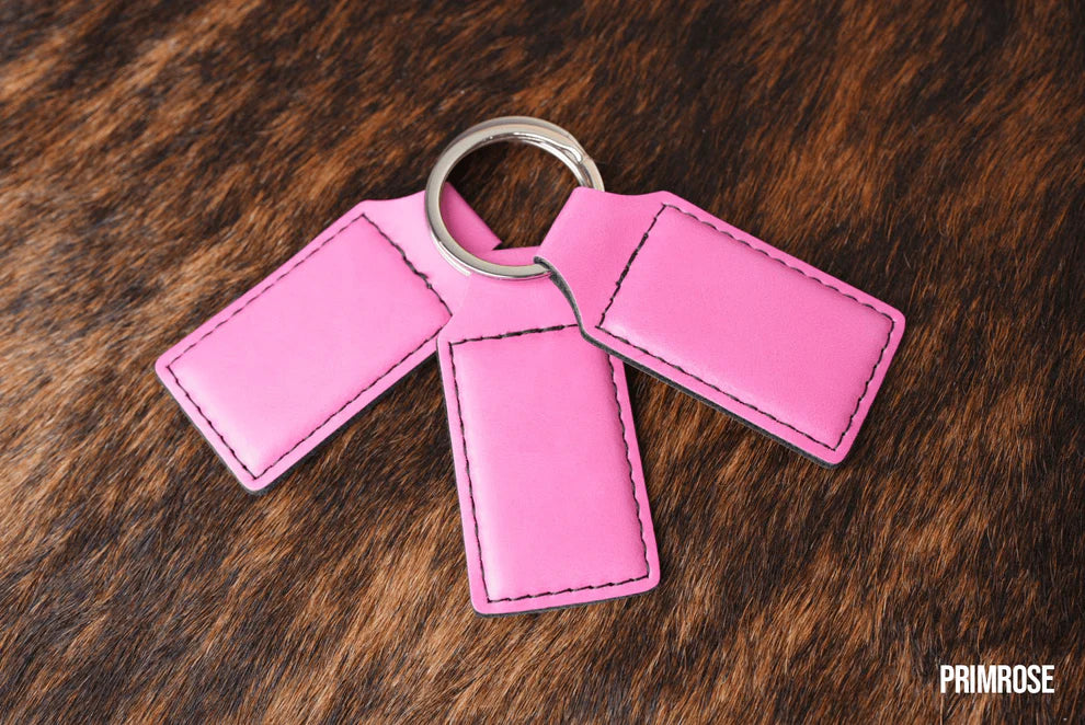 Custom Laser Engraved Heritage Leatherette Keychain (set of 10)