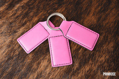 Custom Laser Engraved Heritage Leatherette Keychain (set of 10)