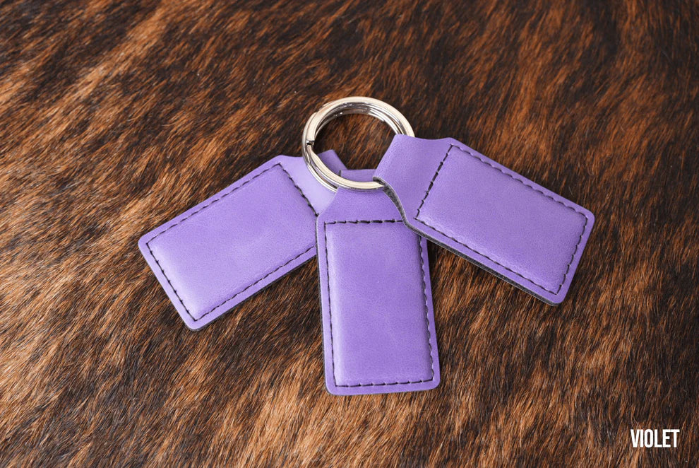 Custom Laser Engraved Heritage Leatherette Keychain (set of 10)