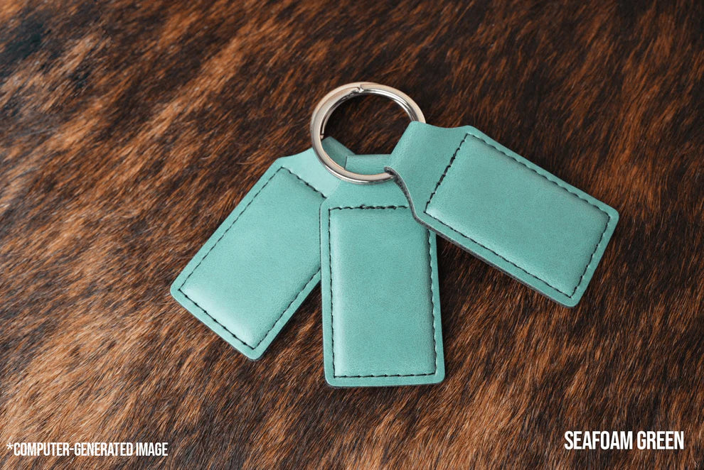 Custom Laser Engraved Heritage Leatherette Keychain (set of 10)