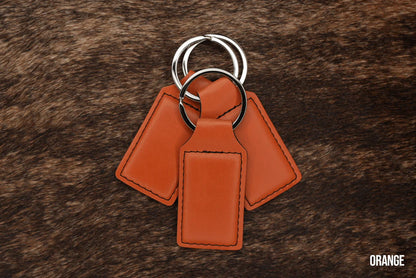 Custom Laser Engraved Heritage Leatherette Keychain (set of 10)