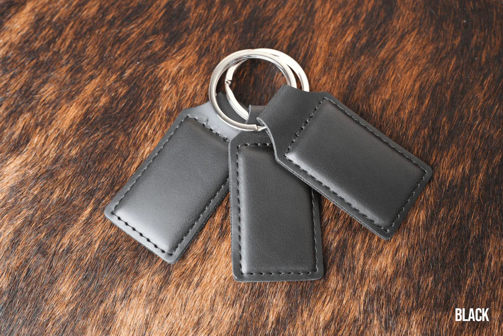 Custom Laser Engraved Heritage Leatherette Keychain (set of 10)