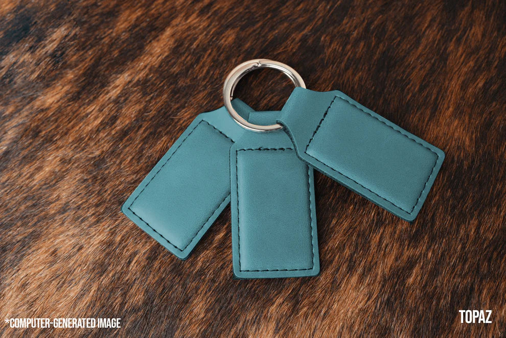 Custom Laser Engraved Heritage Leatherette Keychain (set of 10)