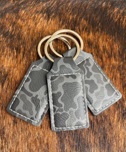 Custom Laser Engraved Heritage Leatherette Keychain (set of 10)