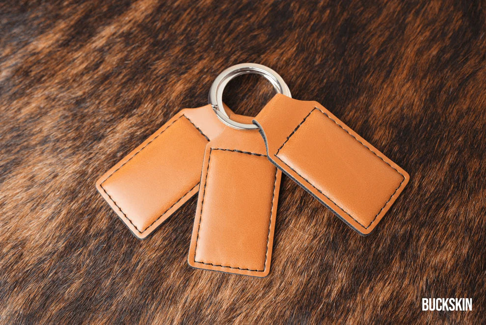 Custom Laser Engraved Heritage Leatherette Keychain (set of 10)