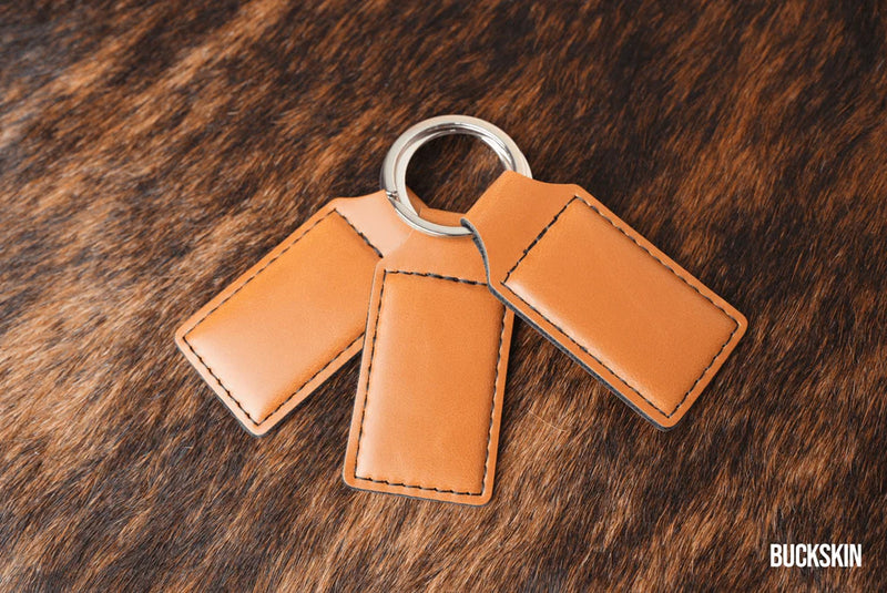 Custom Laser Engraved Heritage Leatherette Keychain (set of 10)