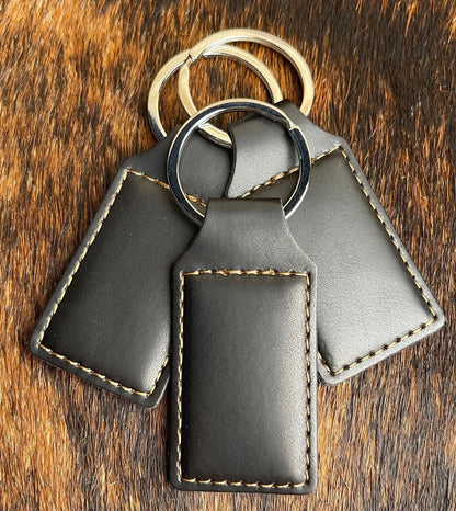 Custom Laser Engraved Heritage Leatherette Keychain (set of 10)