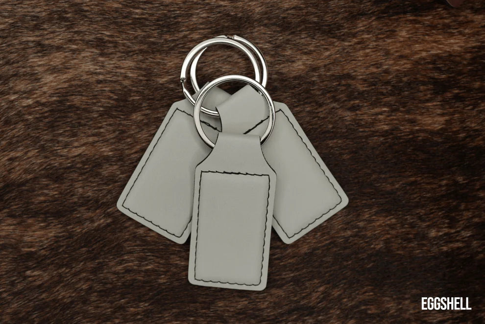 Custom Laser Engraved Heritage Leatherette Keychain (set of 10)
